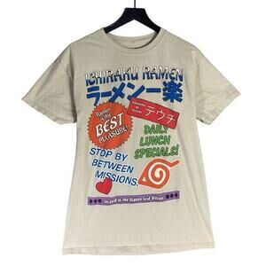 Ripple Junction Naruto Ichiraku Ramen‎ Beige Graphic T-Shirt Unisex M